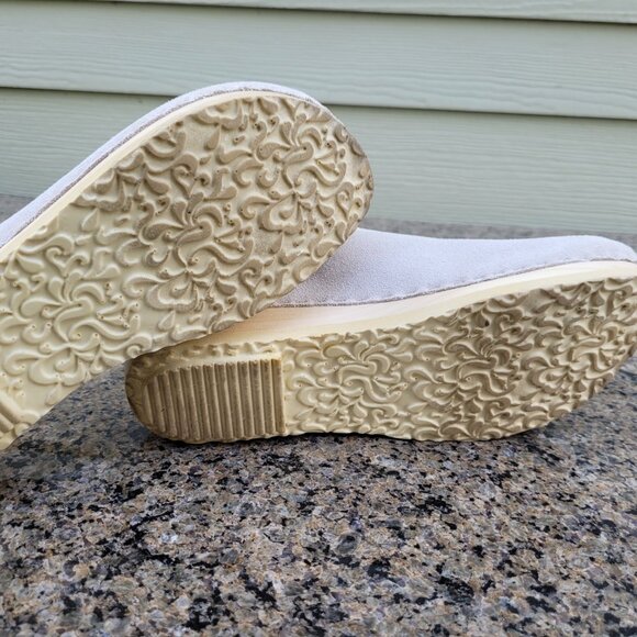 No. 6 Contour Suede Clog on Flat Base in Chalk White Suede - Picture 13 of 15